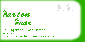 marton haar business card